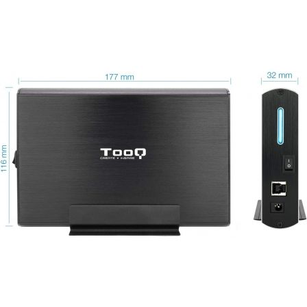 Tooq TQE-3531B Caja Externa para Disco Duro de 3.5 pulgadas SATA USB 3.1 Gen 1 Negro